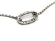 Collier Collier chaîne et pendentif ovale en or blanc 18 carats et diamants 58 Facettes 1182635CD