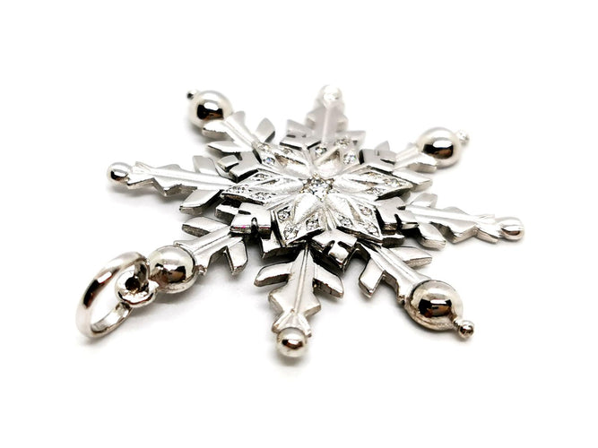 Pendentif JP Megève - Pendentif flocon en or blanc 18 carats et diamants 58 Facettes 1186459CN