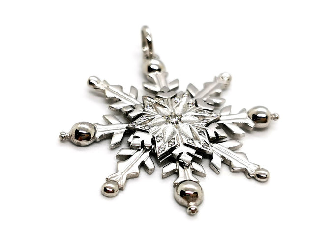 Pendentif JP Megève - Pendentif flocon en or blanc 18 carats et diamants 58 Facettes 1186459CN
