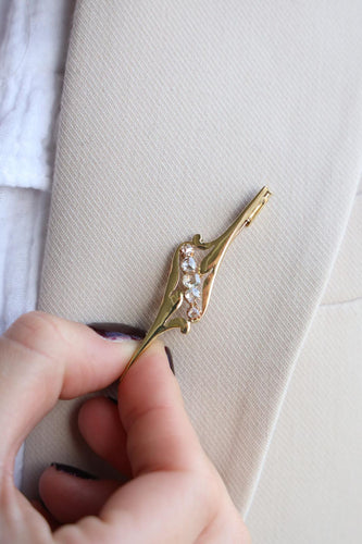 Broche Broche en or jaune 18 carats sertie de diamants taille rose 58 Facettes 1186472CN