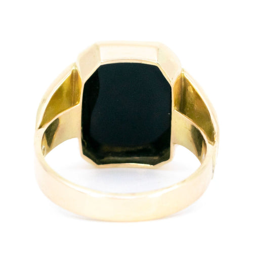 Bague 59 Bague chevalière en or 14 carats et onyx 58 Facettes 9DB69F672E404988BE47A2671D82855C