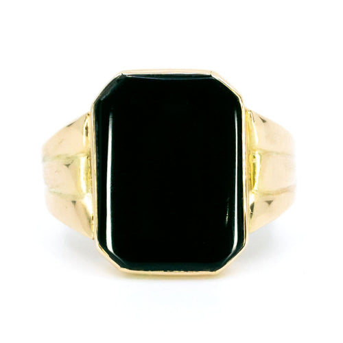 Bague 59 Bague chevalière en or 14 carats et onyx 58 Facettes 9DB69F672E404988BE47A2671D82855C