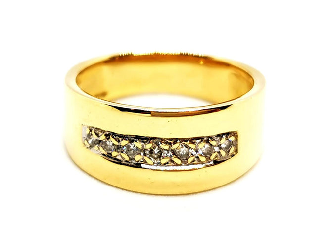 Bague 51.5 Bague en or jaune 18 carats pavée de diamants 58 Facettes 1241182CN