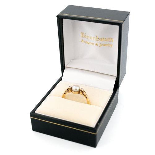 Bague 57 Bague trilogie en or 14 carats avec perle et diamants 58 Facettes 86ECCE0C24B745D3A3408B5DEF5041B2