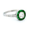 Bague 53.5 Bague cible en platine avec diamant et émeraudes 58 Facettes 67105630A42C45DA9C369A9444E43A8F