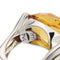 Bague 56 Ponte Vecchio Gioielli - Bague bandeau en or blanc avec citrine et diamants 58 Facettes 12776