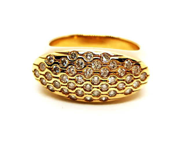 Bague 54 Bague en or jaune 18 carats sertie de diamants 58 Facettes 1292363CN