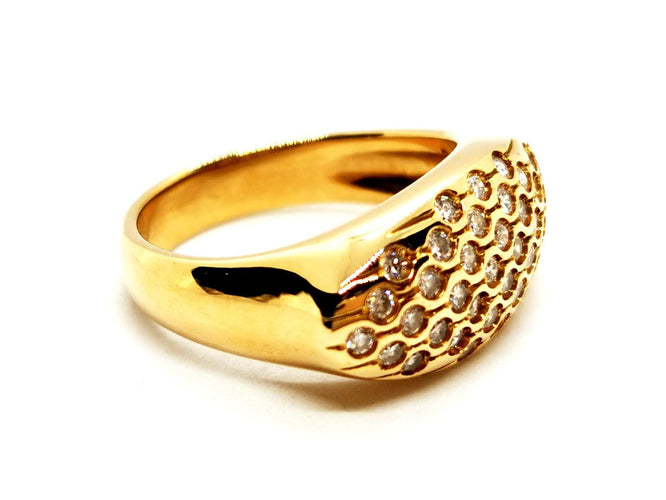 Bague 54 Bague en or jaune 18 carats sertie de diamants 58 Facettes 1292363CN