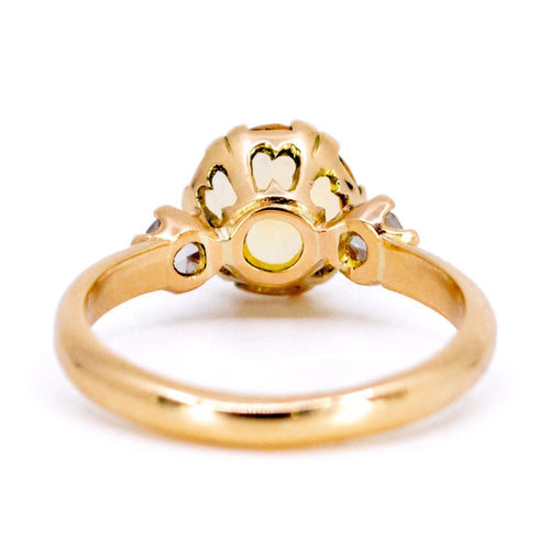 Bague 54.5 Bague en or 18 ct avec citrine et diamants taille rose 58 Facettes 39F2056E6344403BAB2DAE4831F6E744