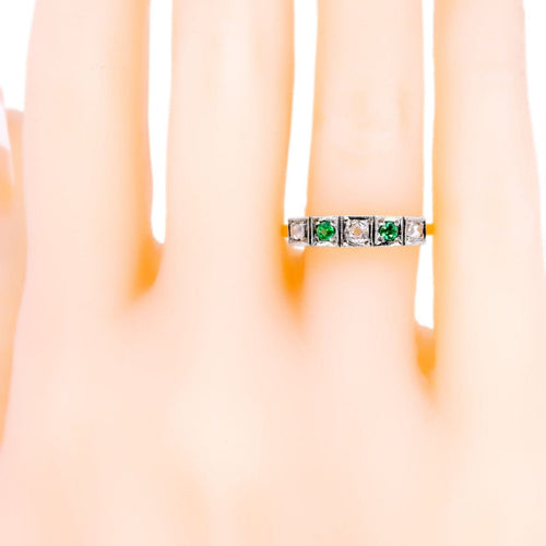 Bague 54 Bague Art déco en or jaune 18 ct avec diamants et émeraudes 58 Facettes D5D86F8550D1421C80BB3903C8563CE7