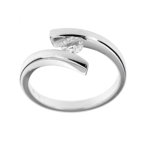 Bague 52 Bague solitaire en or blanc avec diamant taille brillant 0,25 ct 58 Facettes 13424
