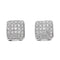 Boucles d'oreilles Boucles d'oreilles - Puces carrées en or blanc 18 kt et diamants 58 Facettes 13519
