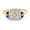 Bague 55 Bague Art déco en or 18 carats, diamants et saphirs 58 Facettes E919E52DD17F4A4997D032EB7C9EE3FA