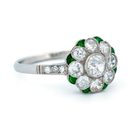 Bague 55 Bague Art déco en platine avec diamant et émeraude 58 Facettes 7C11E51AFABA42F8BF63AAF896CCE3A7