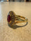 Bague 53 Bague vintage en or jaune 18K, rubis birman et diamants 58 Facettes