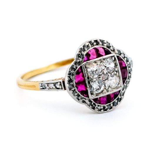 Bague 52.5 Bague Art déco en or 18 carats avec diamants et rubis 58 Facettes DBE58F7FF65C44918D0DCF5FC1D33ADB