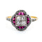 Bague 52.5 Bague Art déco en or 18 carats avec diamants et rubis 58 Facettes DBE58F7FF65C44918D0DCF5FC1D33ADB