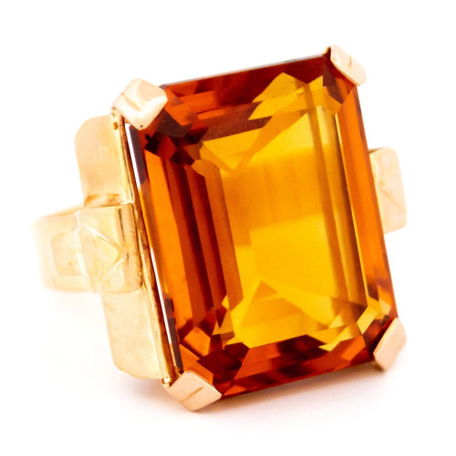 Bague 58 Bague rétro en or jaune 18k avec citrine 58 Facettes 2F4EA441C5C14EB884C8D70C86286696