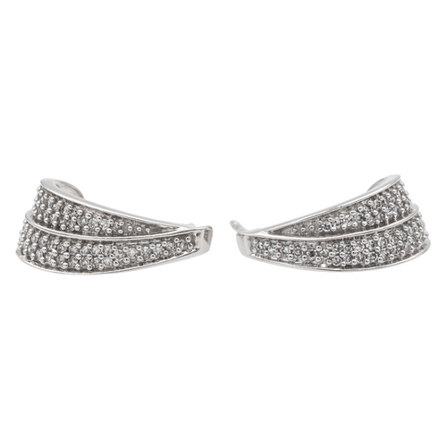 Boucles d'oreilles Boucles d’oreilles en or blanc 18 carats et diamants taille brillant 58 Facettes 1442757CN