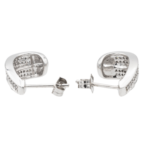 Boucles d'oreilles Boucles d’oreilles en or blanc 18 carats et diamants taille brillant 58 Facettes 1442757CN