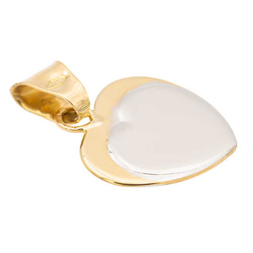 Pendentif Pendentif cœur en or jaune et or blanc 18 carats 58 Facettes 1468597CN
