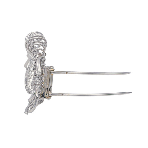 Broche Broche fleur en or blanc 18 carats et diamants 58 Facettes 1480252CN