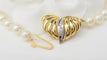 Collier Collier en or jaune 18 ct et perles de culture, pendentif cœur diamants 58 Facettes 32956