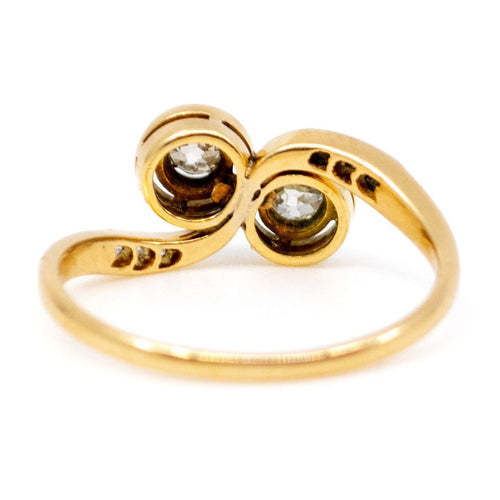 Bague 54 Bague croisée en or 14 carats et diamants taille ancienne 58 Facettes BD7AF4004E8E4CA4A0F75F90E4037A4C