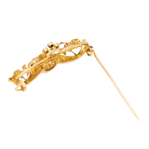 Broche Broche fleur en or jaune et or blanc 18 carats, diamants 58 Facettes 1520142CN