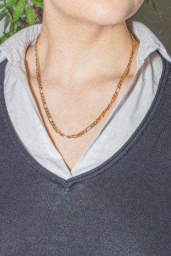 Collier Collier maille Figaro en or jaune 18 carats 58 Facettes 1523665CN