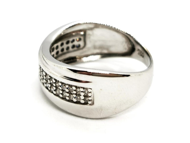 Bague 54 Bague en or blanc 18 carats sertie de diamants taille brillant 58 Facettes 1523673CN