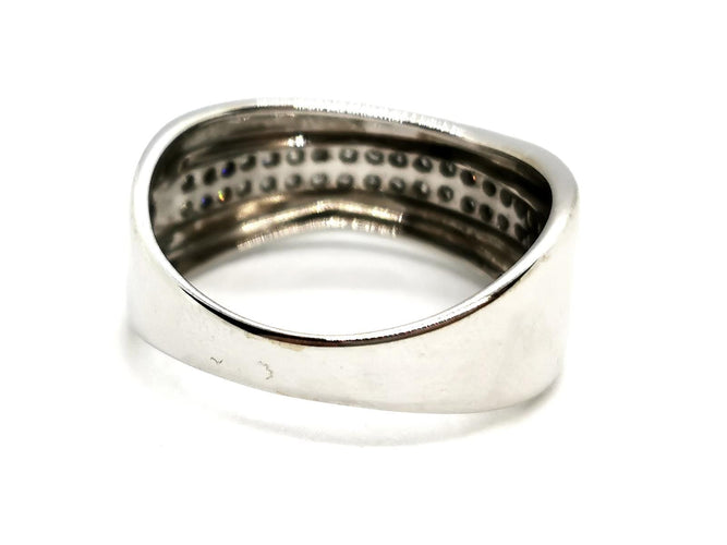 Bague 54 Bague en or blanc 18 carats sertie de diamants taille brillant 58 Facettes 1523673CN