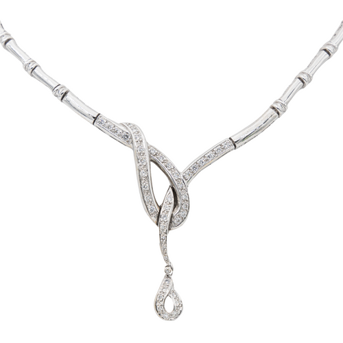 Collier Zoughaib - Collier en or blanc 18 carats et diamants 58 Facettes 1523675CN