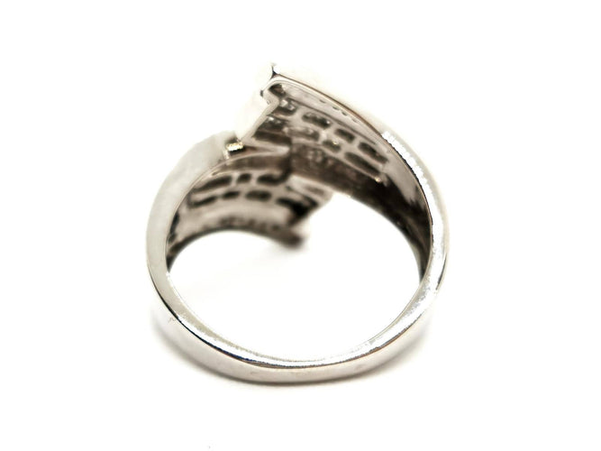Bague 57.5 Bague en or blanc 18 carats sertie de 93 diamants 58 Facettes 1553044CN