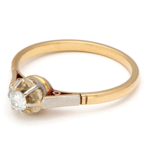 Bague 55.5 Bague solitaire en deux ors 18 carats avec diamant 58 Facettes 5F851E2A126B4D3DB31F7D2164BE1738