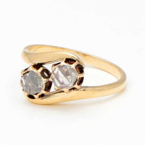 Bague 51 Bague Toi & Moi en or jaune 14 carats et diamants 58 Facettes 1D46F405831945E9B01B168B75EB73B7