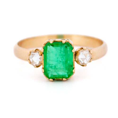 Bague 55.5 Bague en or 18 carats avec émeraude et diamants 58 Facettes 46BD15B574CE4CDC9F85D42DA9A82619
