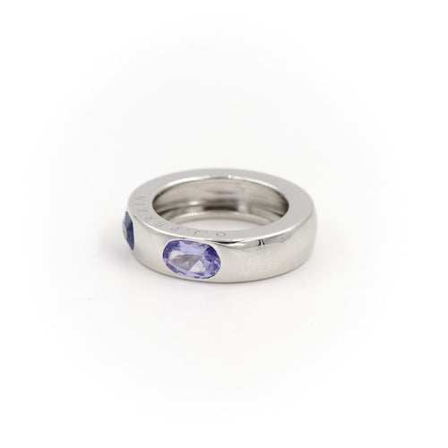 Bague 41 O.J. Perrin - Bague jonc en or blanc avec saphir et tanzanite 58 Facettes 1582973CN