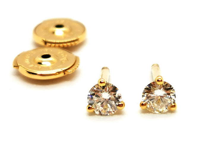 Boucles d'oreilles Boucles d’oreilles puces en or jaune 18 carats et diamants 58 Facettes 1599609CN