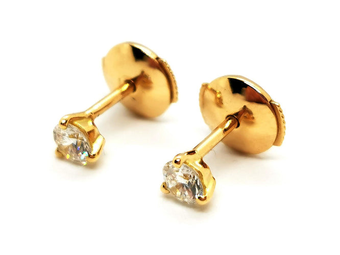 Boucles d'oreilles Boucles d’oreilles puces en or jaune 18 carats et diamants 58 Facettes 1599609CN