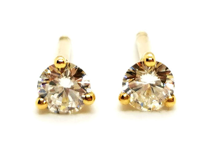 Boucles d'oreilles Boucles d’oreilles puces en or jaune 18 carats et diamants 58 Facettes 1599609CN