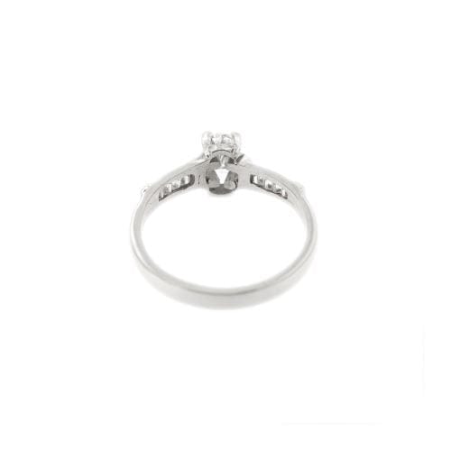 Bague 54 Bague solitaire en or blanc 18 ct avec diamants 0,68 ct 58 Facettes 1608