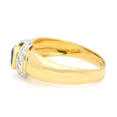 Bague 56.5 Bague saphir et diamants taille brillant en or 18 carats 58 Facettes 67719BDBE6E447E6B303A89F96C9A2EE