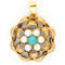 Pendentif Pendentif grappe de perles et turquoises en or 14 k 58 Facettes 1502B0152FA548E68FB652ABA5C1F8C3