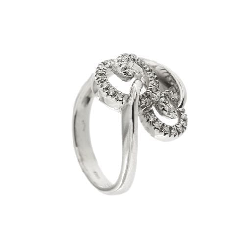 Bague Bague contrariée à double spirale en or blanc 18 ct et diamants 58 Facettes 16182