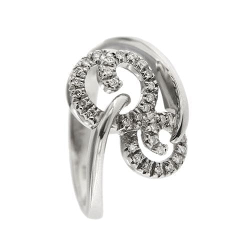Bague Bague contrariée à double spirale en or blanc 18 ct et diamants 58 Facettes 16182