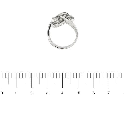 Bague Bague contrariée à double spirale en or blanc 18 ct et diamants 58 Facettes 16182