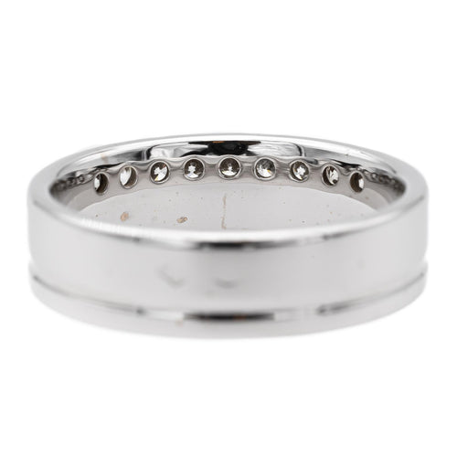 Bague 49 Bague demi-alliance en or blanc 18 carats et diamants 58 Facettes 1623027CN