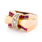 Bague 58 Bague tank rétro en or 14 carats avec diamants et rubis synthétiques 58 Facettes 8260FCE5C9254FA884D5937C3D2A0727