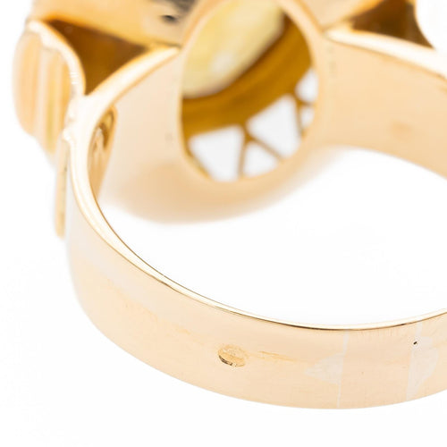 Bague 59 Bague vintage en or jaune 18 carats et citrine 58 Facettes 1628827CN